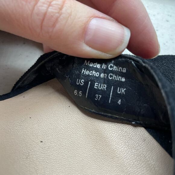 Aldo Black Rhinestone Chunky Heel Peep Toe Shoes Womens 6.5 Glitter Party Glam - Picture 8 of 8